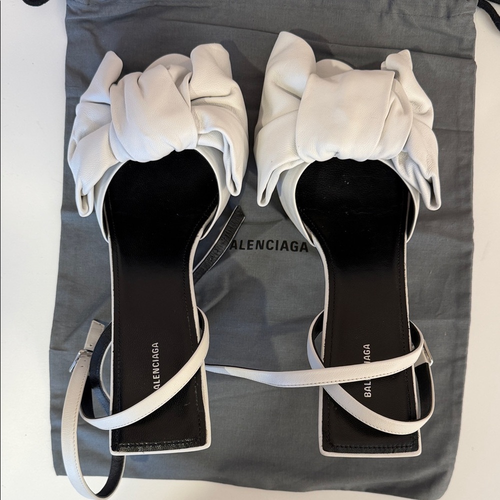 Balenciaga White Big Bow Heels - Picture 6 of 11